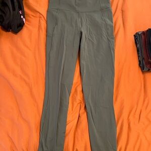 Women's Olive Green High-Waisted Pants